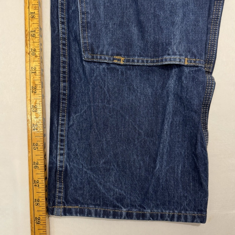 Carhartt Double Knee Jeans Stretch Mens 42x30 103890 Relaxed Fit Denim Dark Work - Picture 9 of 10